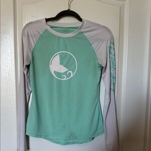 Mint and Gray Long Sleeve Shirt